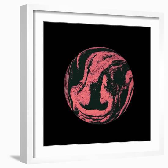 Abstract Marble Sphere of Ink-Swedish Marble-Framed Art Print