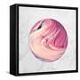 Abstract Marble Sphere of Ink-Swedish Marble-Framed Stretched Canvas