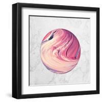 Abstract Marble Sphere of Ink-Swedish Marble-Framed Art Print