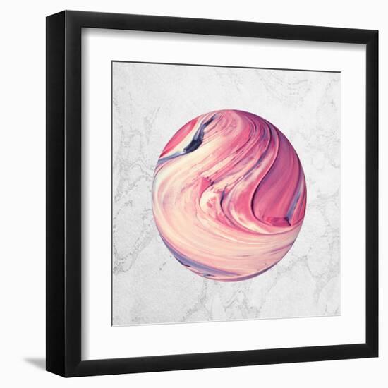 Abstract Marble Sphere of Ink-Swedish Marble-Framed Art Print