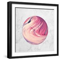 Abstract Marble Sphere of Ink-Swedish Marble-Framed Art Print