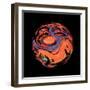 Abstract Marble Sphere of Ink-Swedish Marble-Framed Art Print