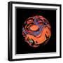 Abstract Marble Sphere of Ink-Swedish Marble-Framed Art Print