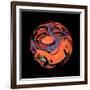 Abstract Marble Sphere of Ink-Swedish Marble-Framed Art Print