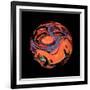 Abstract Marble Sphere of Ink-Swedish Marble-Framed Art Print