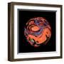 Abstract Marble Sphere of Ink-Swedish Marble-Framed Art Print