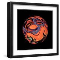 Abstract Marble Sphere of Ink-Swedish Marble-Framed Art Print