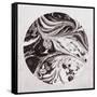 Abstract Marble Sphere of Ink-Swedish Marble-Framed Stretched Canvas