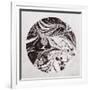 Abstract Marble Sphere of Ink-Swedish Marble-Framed Art Print