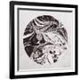 Abstract Marble Sphere of Ink-Swedish Marble-Framed Art Print