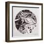 Abstract Marble Sphere of Ink-Swedish Marble-Framed Art Print