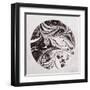 Abstract Marble Sphere of Ink-Swedish Marble-Framed Art Print