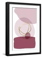 Abstract Minimalist Burgundy Gold 3-Urban Epiphany-Framed Art Print