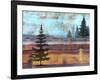 Abstract Misty Landscape With Trees-Jean Plout-Framed Giclee Print