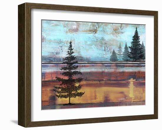 Abstract Misty Landscape With Trees-Jean Plout-Framed Giclee Print