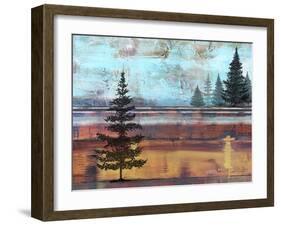 Abstract Misty Landscape With Trees-Jean Plout-Framed Giclee Print