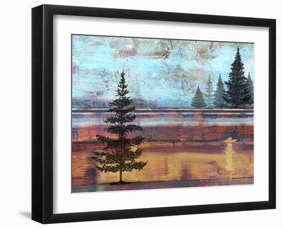 Abstract Misty Landscape With Trees-Jean Plout-Framed Giclee Print