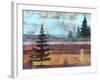 Abstract Misty Landscape With Trees-Jean Plout-Framed Giclee Print