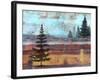 Abstract Misty Landscape With Trees-Jean Plout-Framed Giclee Print