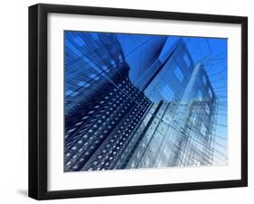 Abstract Modern Architecture-3DDock-Framed Art Print