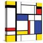 Abstract Modern Painting in Mondrian Style, Seamless Pattern-Evgenii Bobrov-Stretched Canvas