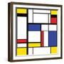 Abstract Modern Painting in Mondrian Style, Seamless Pattern-Evgenii Bobrov-Framed Art Print