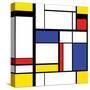 Abstract Modern Painting in Mondrian Style, Seamless Pattern-Evgenii Bobrov-Stretched Canvas