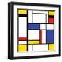 Abstract Modern Painting in Mondrian Style, Seamless Pattern-Evgenii Bobrov-Framed Art Print