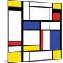 Abstract Modern Painting in Mondrian Style, Seamless Pattern-Evgenii Bobrov-Mounted Art Print