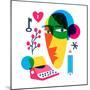 Abstract Modern Style Line Art Woman Portrait Design.-giraffarte-Mounted Photographic Print