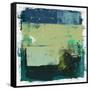 Abstract Moss Green and Blue Study-Emma Moore-Framed Stretched Canvas