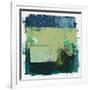 Abstract Moss Green and Blue Study-Emma Moore-Framed Art Print