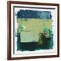 Abstract Moss Green and Blue Study-Emma Moore-Framed Art Print