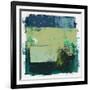 Abstract Moss Green and Blue Study-Emma Moore-Framed Art Print