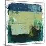 Abstract Moss Green and Blue Study-Emma Moore-Mounted Art Print