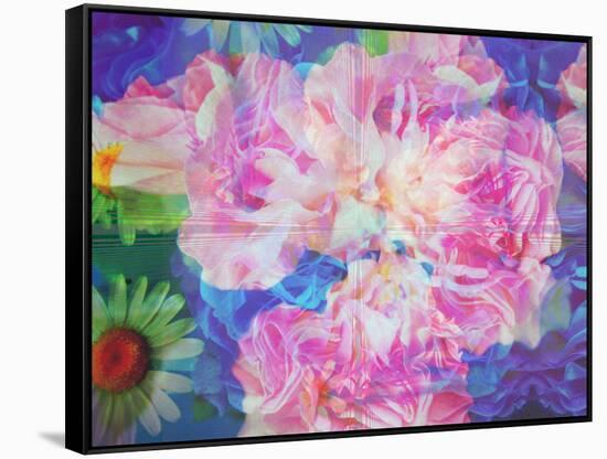 Abstract Multicolor Floral Montage Photographic Layer Work-Alaya Gadeh-Framed Stretched Canvas