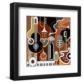 Abstract Musical Instruments-null-Framed Art Print