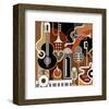 Abstract Musical Instruments-null-Framed Art Print