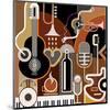 Abstract Musical Instruments-null-Mounted Art Print