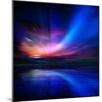 Abstract Nature Background with Aurora Borealis and Forest-Santa-Mounted Photographic Print