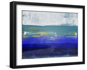 Abstract Navy Blue and Turquoise-Alma Levine-Framed Art Print