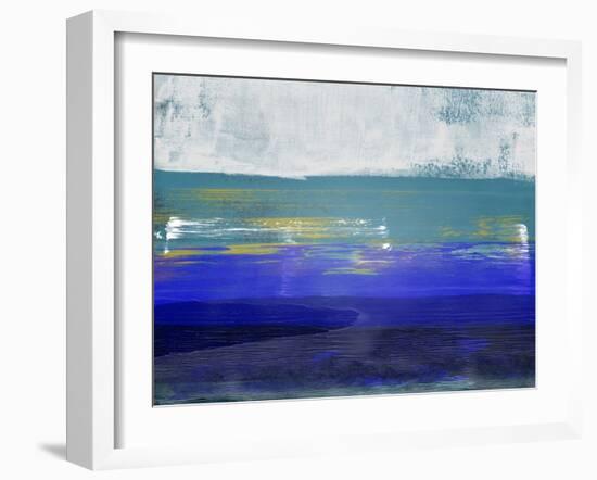 Abstract Navy Blue and Turquoise-Alma Levine-Framed Art Print