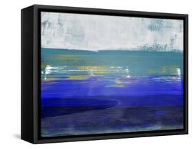 Abstract Navy Blue and Turquoise-Alma Levine-Framed Stretched Canvas