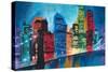 Abstract NYC Skyline at Night-Brian Carter-Stretched Canvas