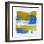 Abstract Ochre and Blue-Emma Moore-Framed Art Print