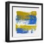 Abstract Ochre and Blue-Emma Moore-Framed Art Print