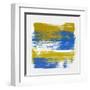 Abstract Ochre and Blue-Emma Moore-Framed Art Print