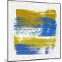 Abstract Ochre and Blue-Emma Moore-Mounted Art Print