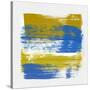 Abstract Ochre and Blue-Emma Moore-Stretched Canvas