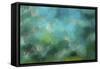 Abstract of a waterfall in greens-Sheila Haddad-Framed Stretched Canvas